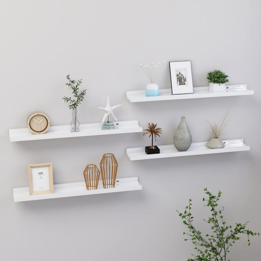 Wandschappen 4 60 x 9 x 3 cm Hoogglans wit