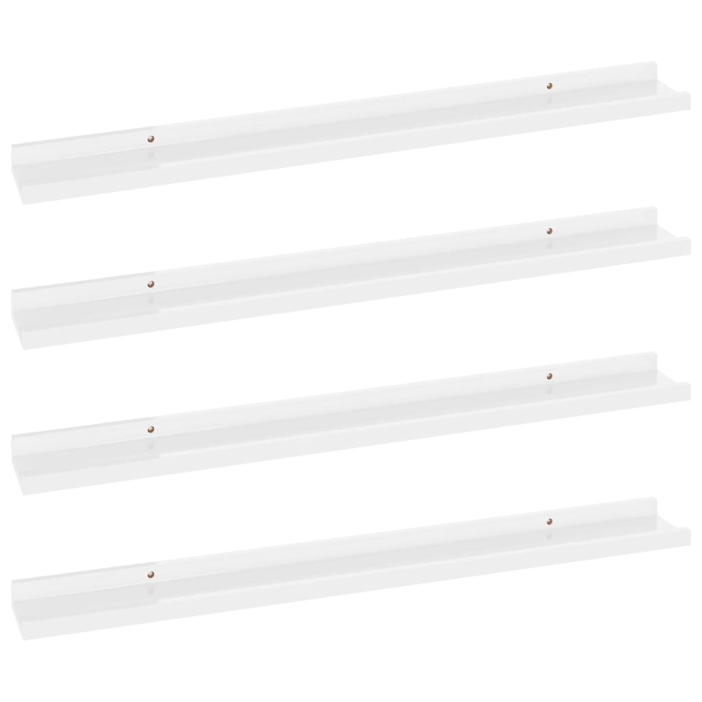 Wandschappen 4 80 x 9 x 3 cm Hoogglans wit
