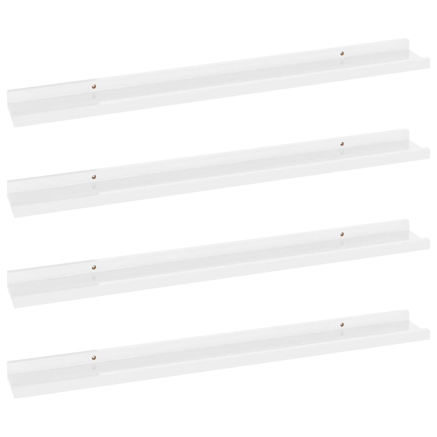 Wandschappen 4 80 x 9 x 3 cm Hoogglans wit