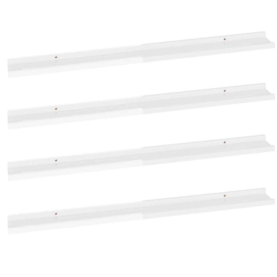 Wandschappen 4 100 x 9 x 3 cm Hoogglans wit