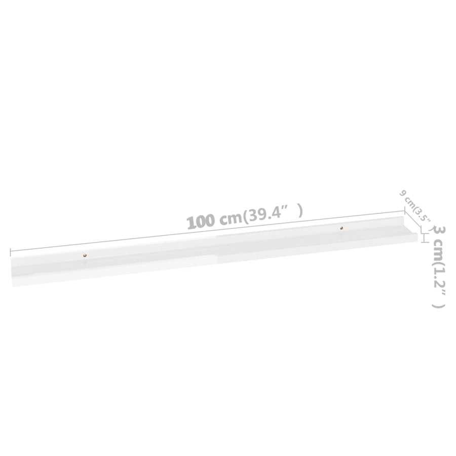 Wandschappen 4 100 x 9 x 3 cm Hoogglans wit