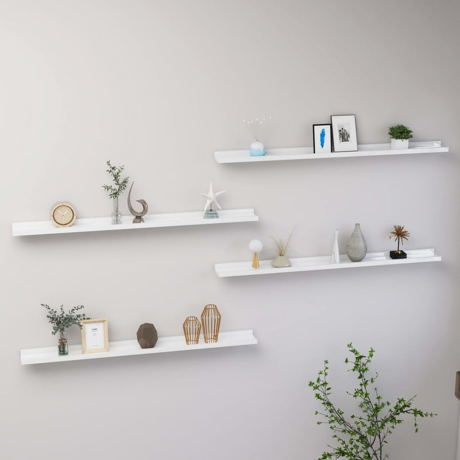 Wandschappen 4 100 x 9 x 3 cm Hoogglans wit
