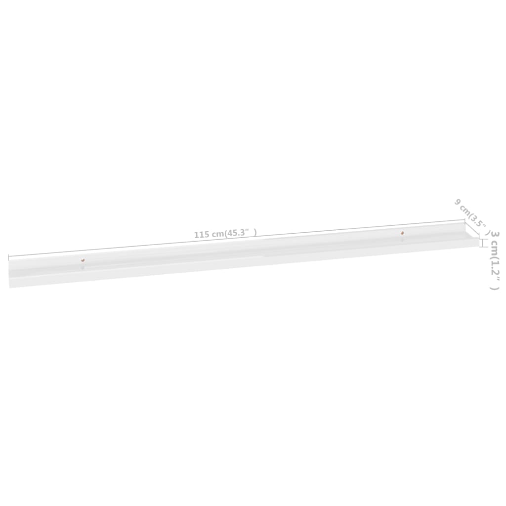 Wandschappen 4 115 x 9 x 3 cm Hoogglans wit
