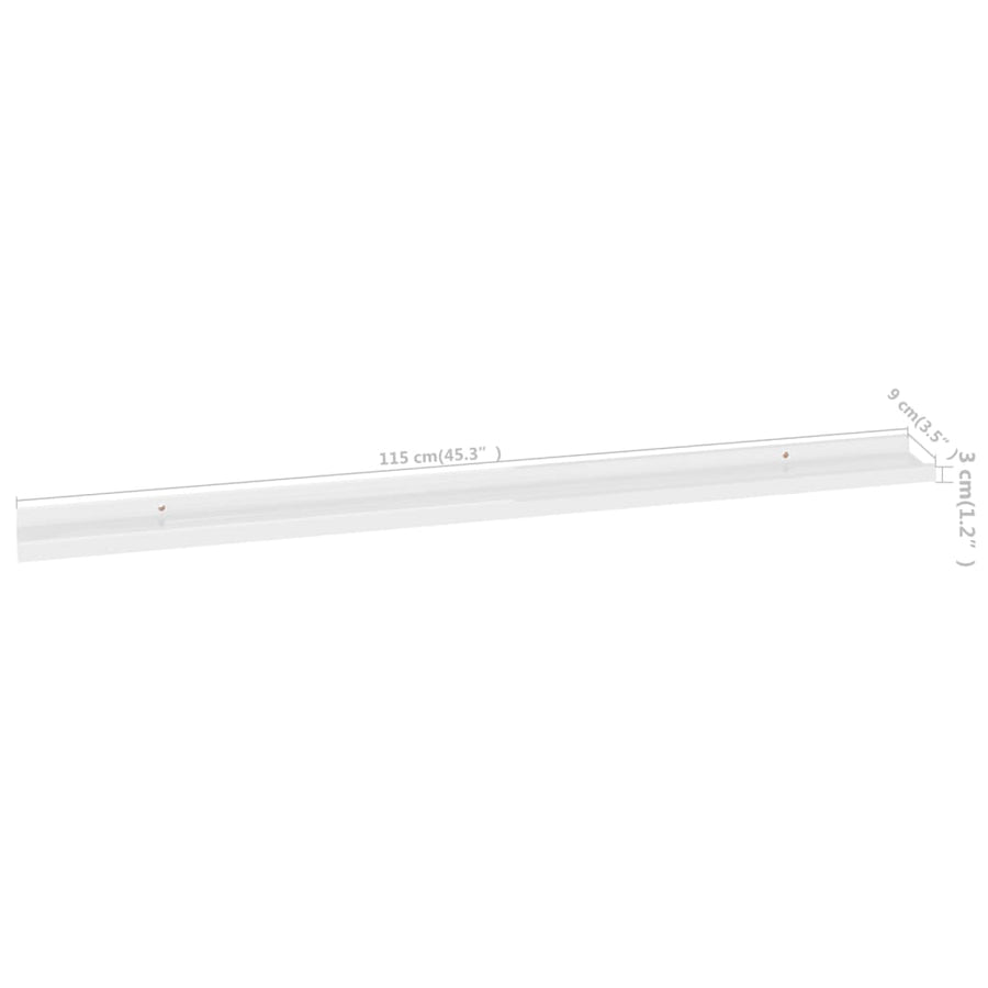 Wandschappen 4 115 x 9 x 3 cm Hoogglans wit
