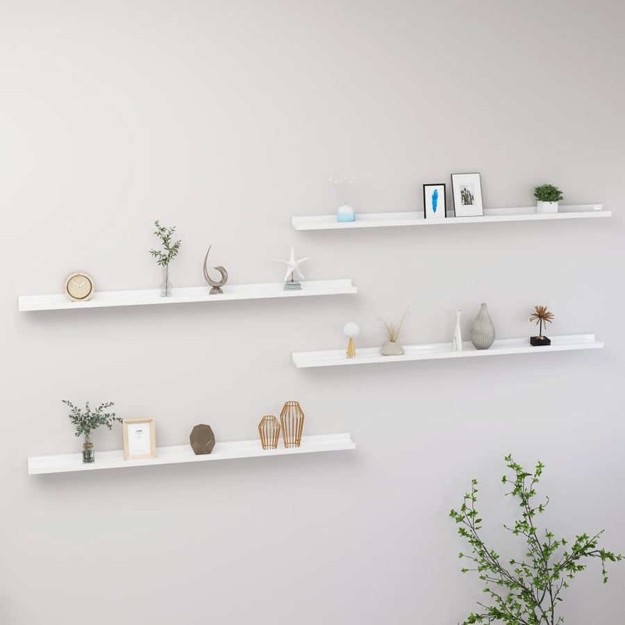Wandschappen 4 115 x 9 x 3 cm Hoogglans wit