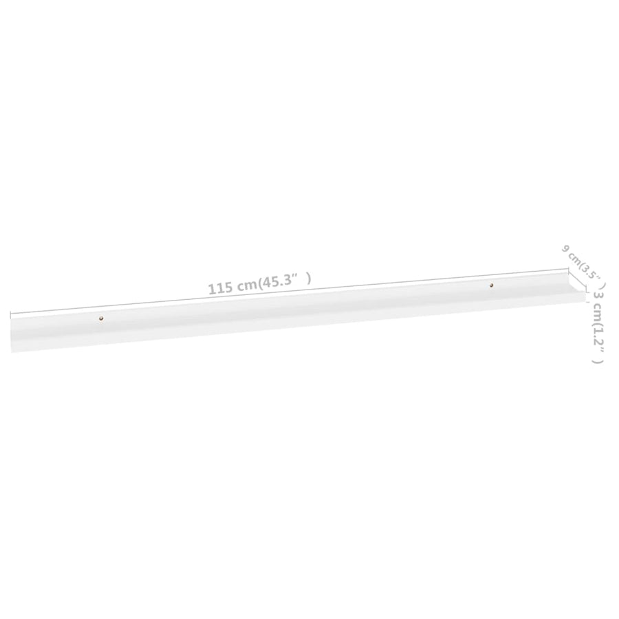 Wandschappen 2 115 x 9 x 3 cm Wit