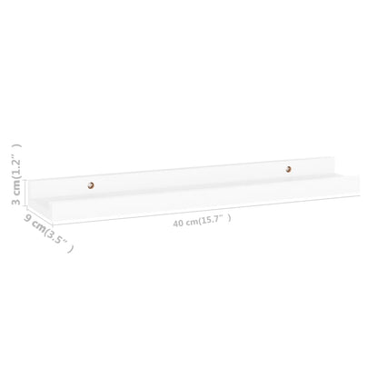 Wandschappen 4 40 x 9 x 3 cm Wit