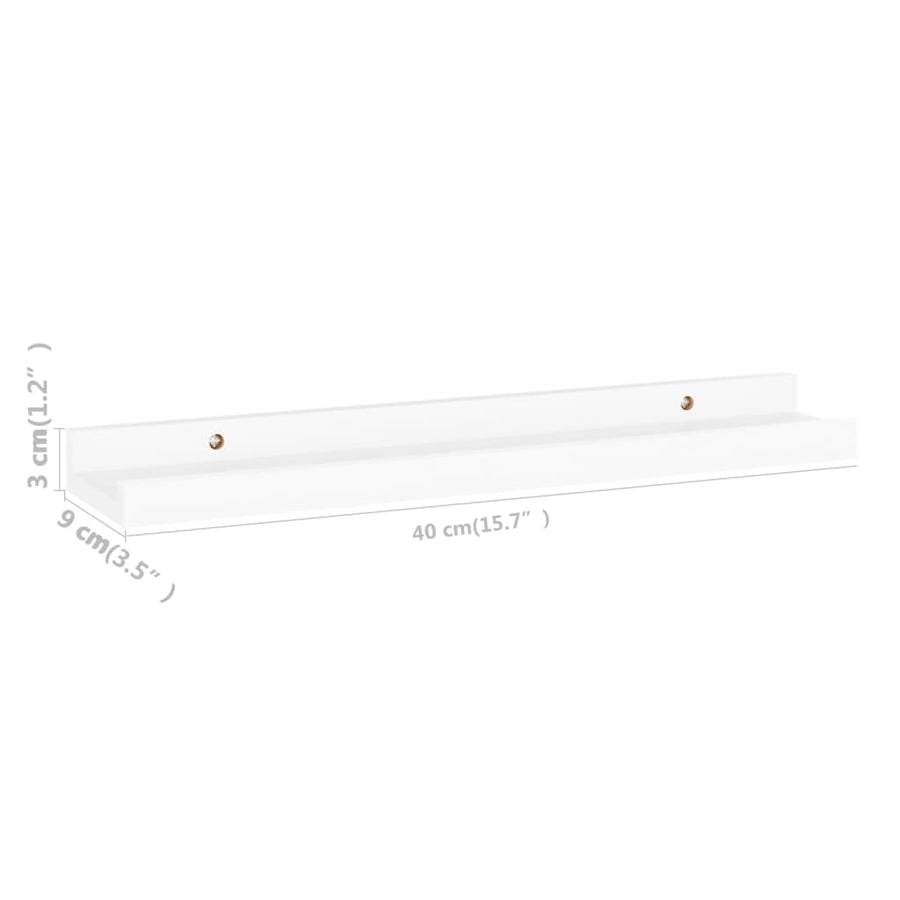 Wandschappen 4 40 x 9 x 3 cm Wit
