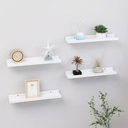 Wandschappen 4 st 40x9x3 cm wit MDF