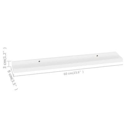 Wandschappen 4 60 x 9 x 3 cm Wit