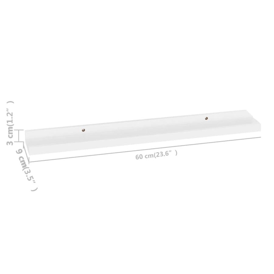 Wandschappen 4 60 x 9 x 3 cm Wit