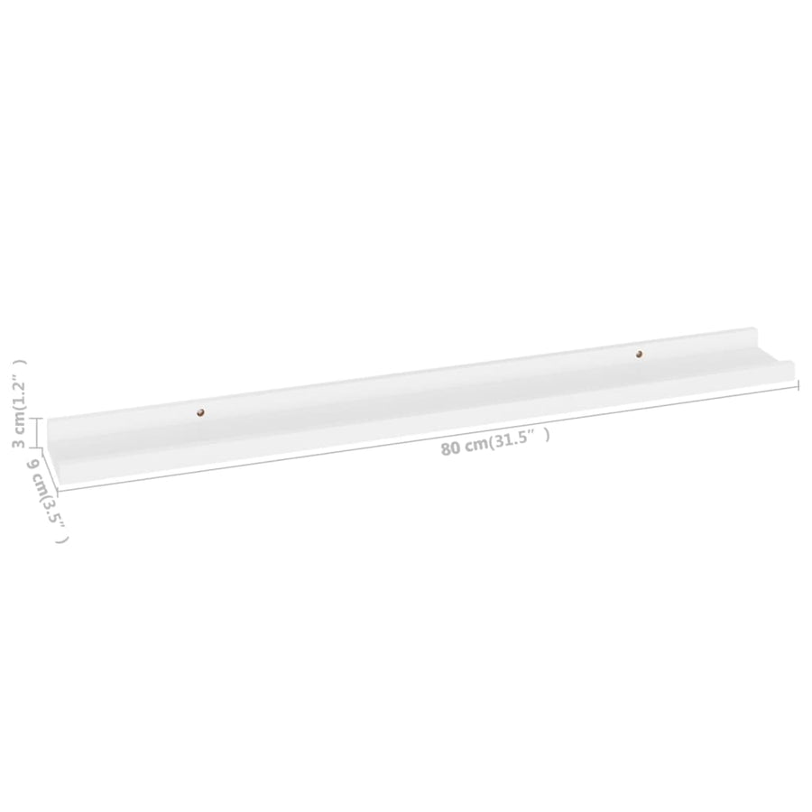 Wandschappen 4 80 x 9 x 3 cm Wit