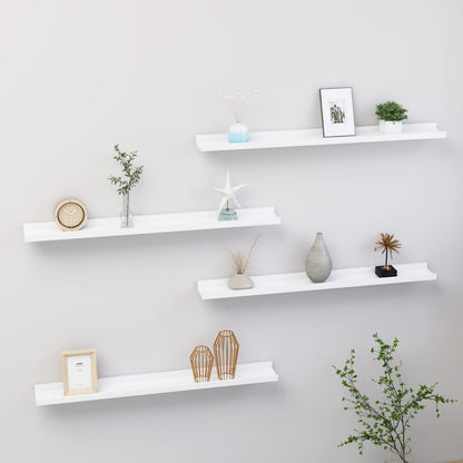 Wandschappen 4 80 x 9 x 3 cm Wit