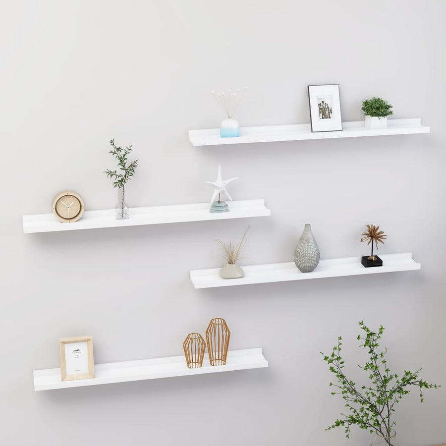 Wandschappen 4 80 x 9 x 3 cm Wit