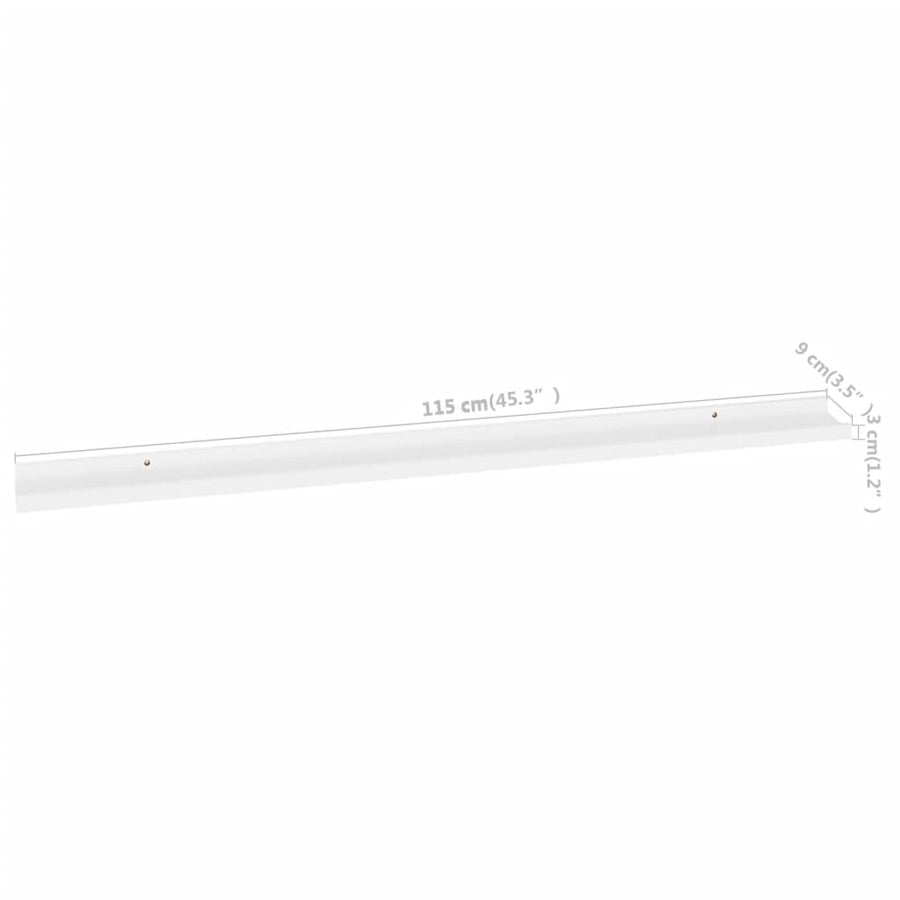 Wandschappen 4 115 x 9 x 3 cm Wit
