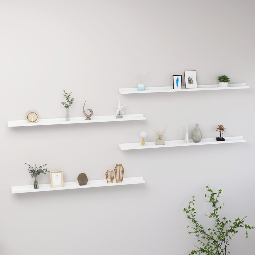Wandschappen 4 115 x 9 x 3 cm Wit