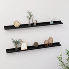 Wandplanken 2 st 100x9x3 cm zwart MDF