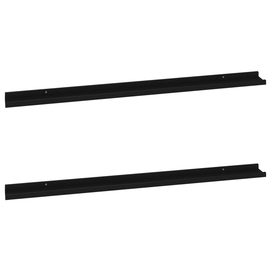 Wandschappen 2 115 x 9 x 3 cm Zwart
