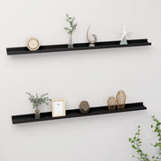 Wall shelves 2 pcs 115x9x3 cm black
