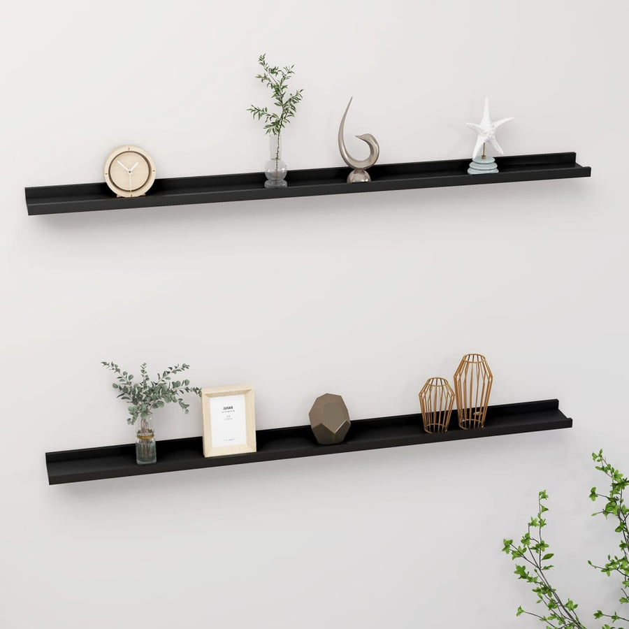 Wandschappen 2 115 x 9 x 3 cm Zwart