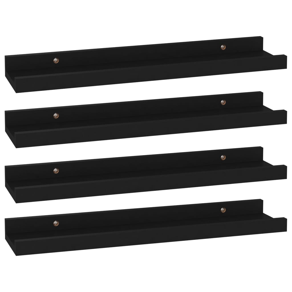 Wandschappen 4 40 x 9 x 3 cm Zwart