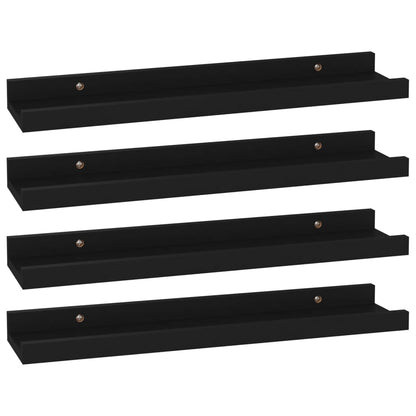 Wandschappen 4 40 x 9 x 3 cm Zwart