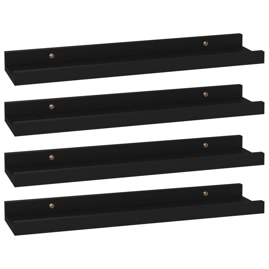 Wandschappen 4 40 x 9 x 3 cm Zwart