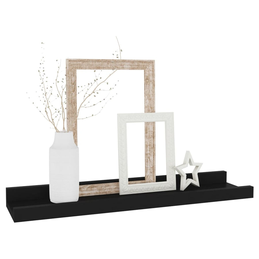 Wandschappen 4 40 x 9 x 3 cm Zwart