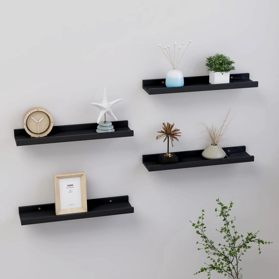 Wandschappen 4 40 x 9 x 3 cm Zwart