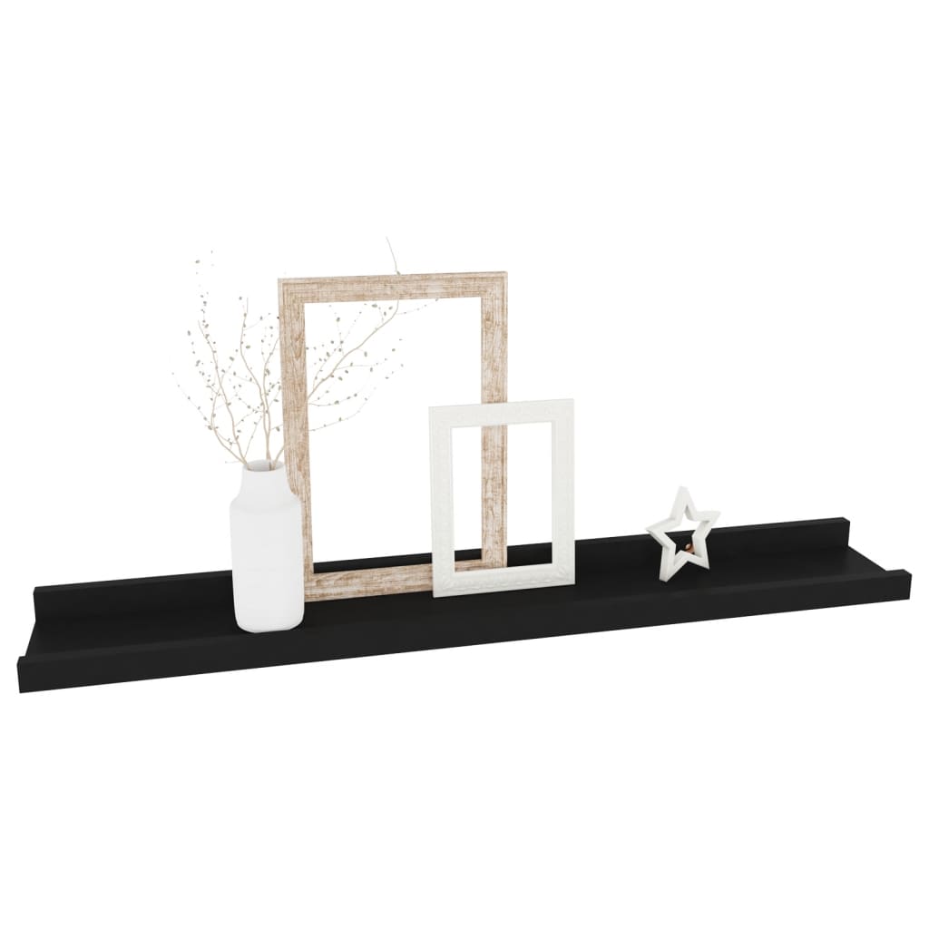 Wandschappen 4 60 x 9 x 3 cm Zwart