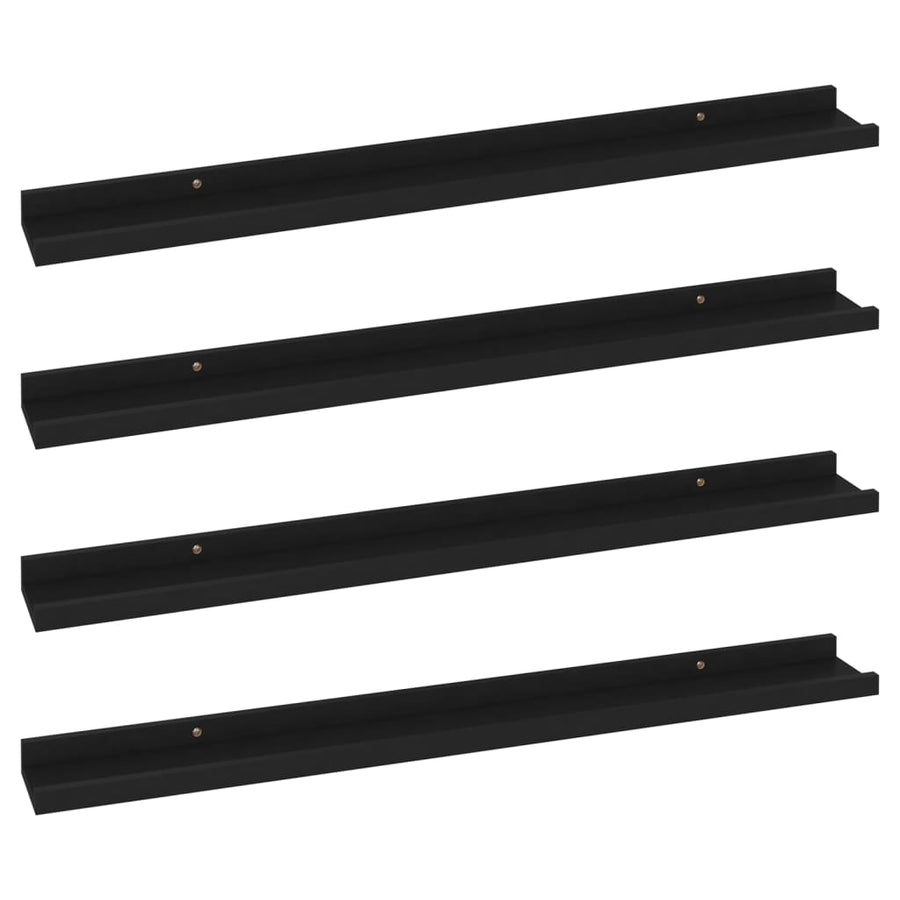 Wandschappen 4 80 x 9 x 3 cm Zwart