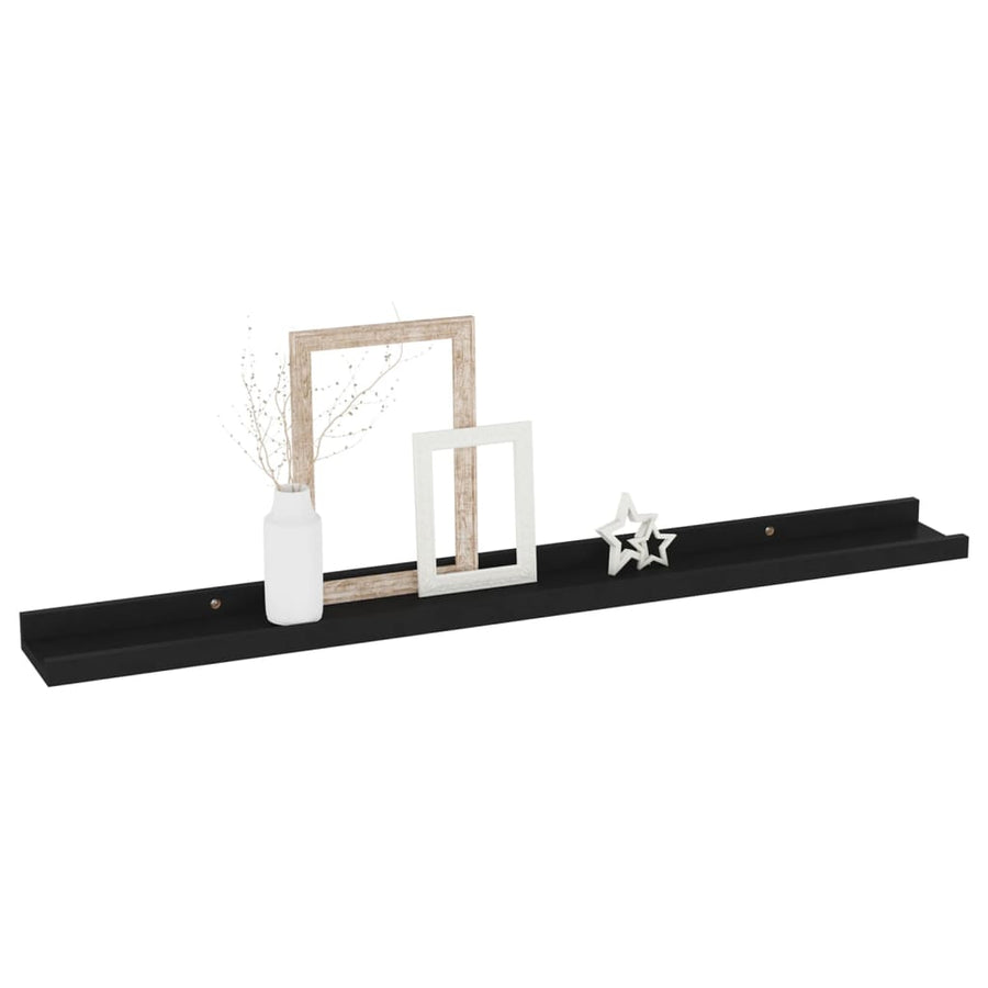 Wandschappen 4 80 x 9 x 3 cm Zwart