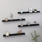 Wandplanken 4 st 80x9x3 cm zwart MDF