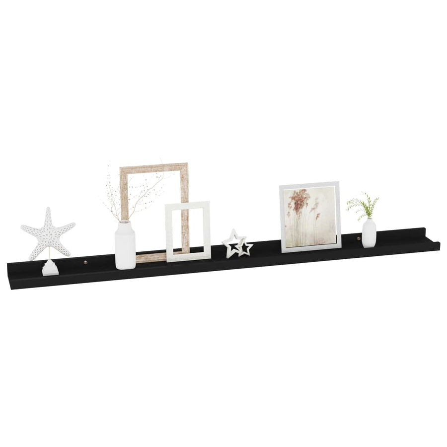 Wandschappen 4 100 x 9 x 3 cm Zwart