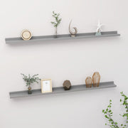 Wall shelves 2 pcs 115x9x3 cm grey