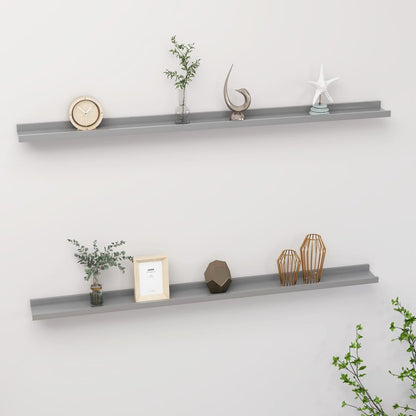 Wandschappen 2 115 x 9 x 3 cm Grijs