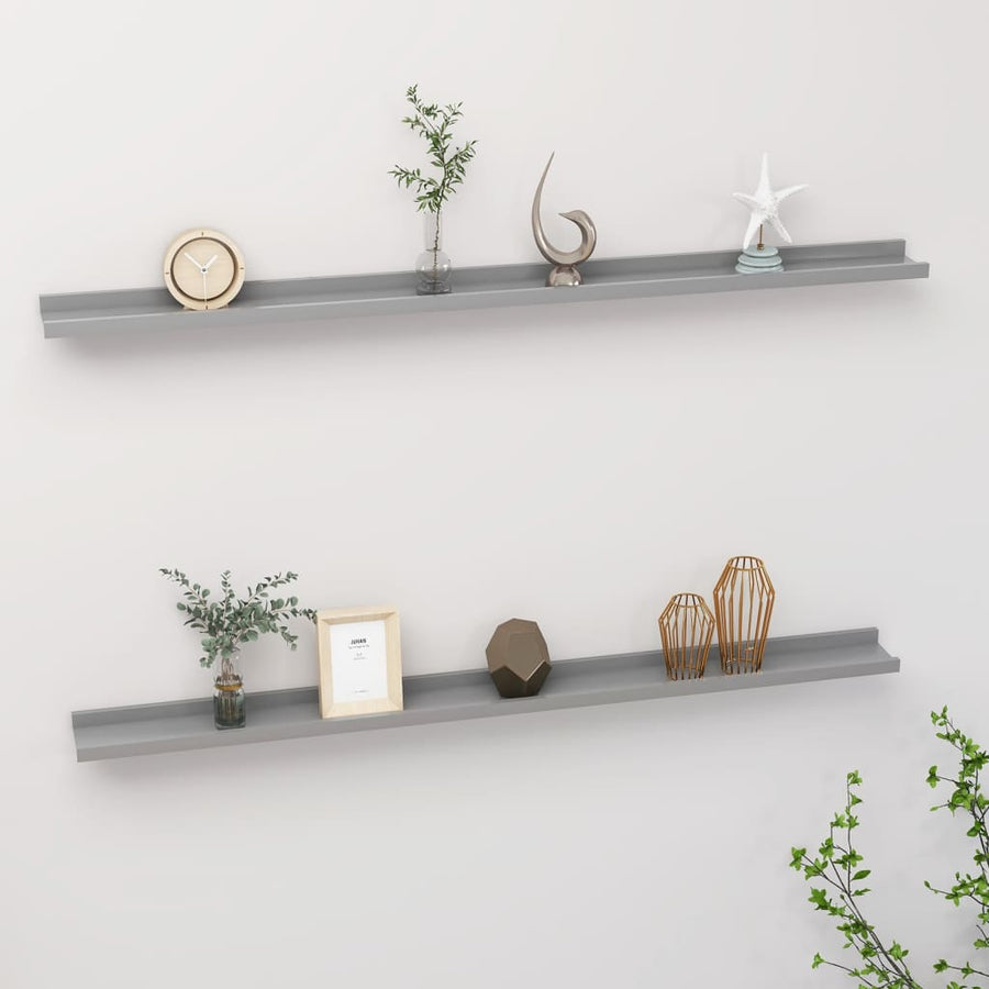 Wandschappen 2 115 x 9 x 3 cm Grijs