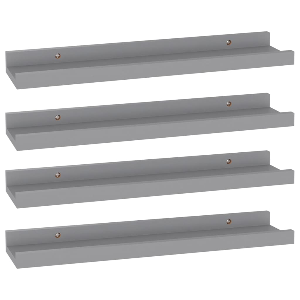 Wandschappen 4 40 x 9 x 3 cm Grijs