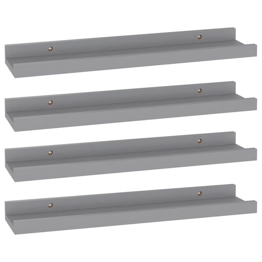 Wandschappen 4 40 x 9 x 3 cm Grijs