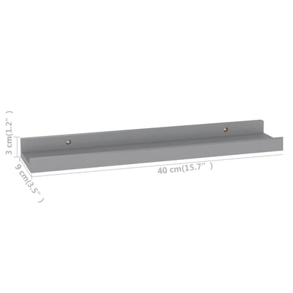 Wandschappen 4 40 x 9 x 3 cm Grijs