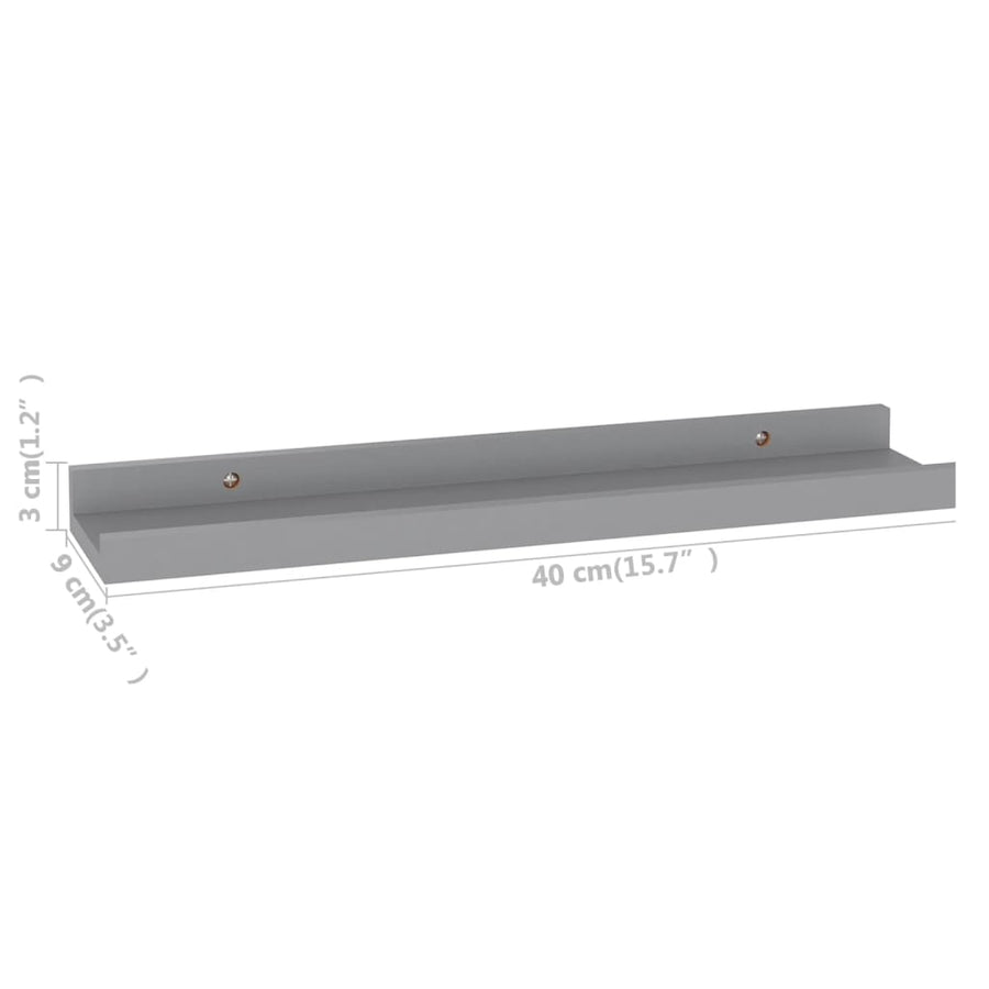 Wandschappen 4 40 x 9 x 3 cm Grijs