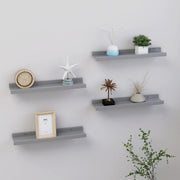 Wandschappen 4 st 40x9x3 cm grijs MDF