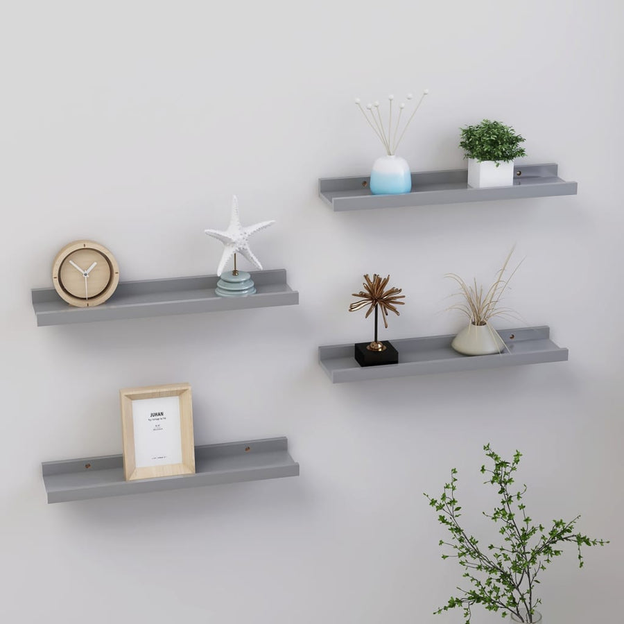 Wandschappen 4 40 x 9 x 3 cm Grijs