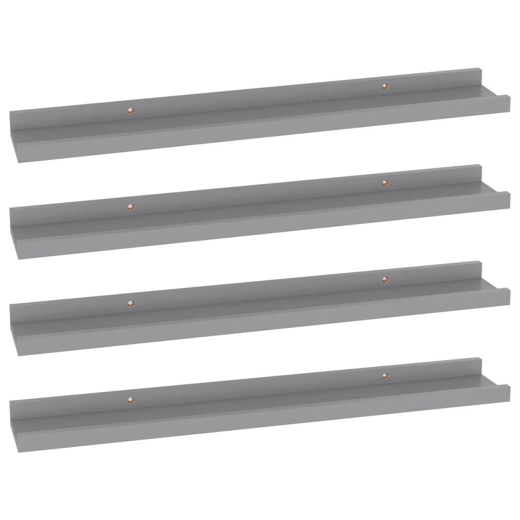 Wandschappen 4 60 x 9 x 3 cm Grijs