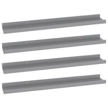 Wandschappen 4 60 x 9 x 3 cm Grijs