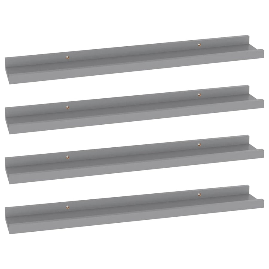 Wandschappen 4 60 x 9 x 3 cm Grijs