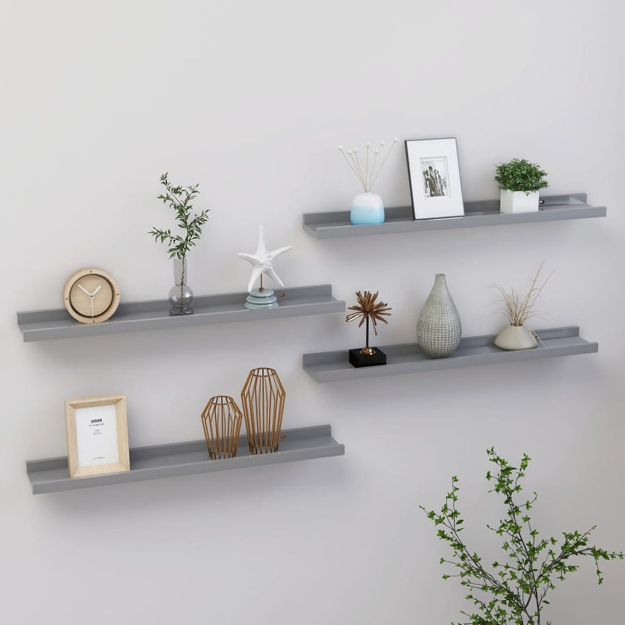 Wandschappen 4 60 x 9 x 3 cm Grijs