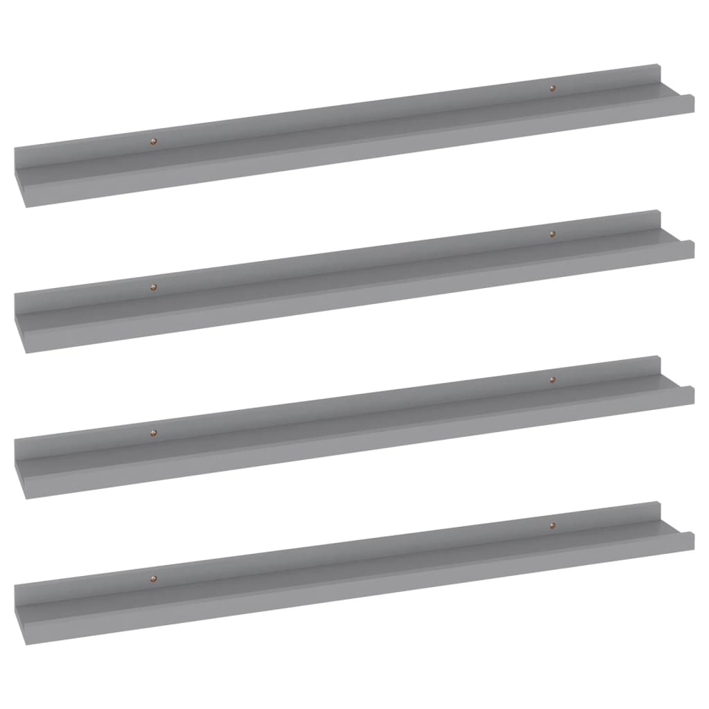 Wandschappen 4 80 x 9 x 3 cm Grijs