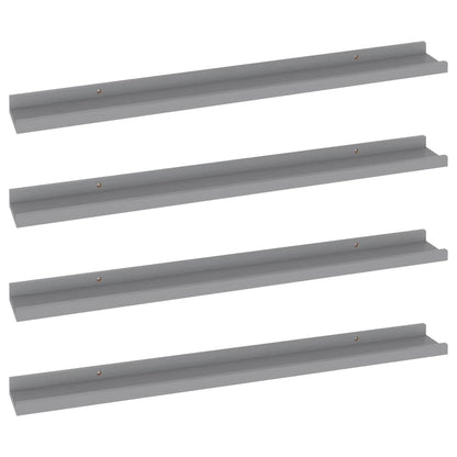 Wandschappen 4 80 x 9 x 3 cm Grijs