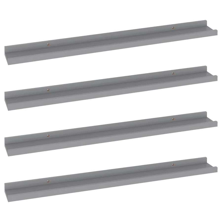 Wandschappen 4 80 x 9 x 3 cm Grijs